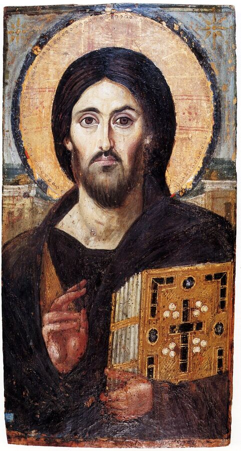 Byzantium, icon "Christ Pantocrator," Monastery of St. Catherine at Sinai, 6th cent.