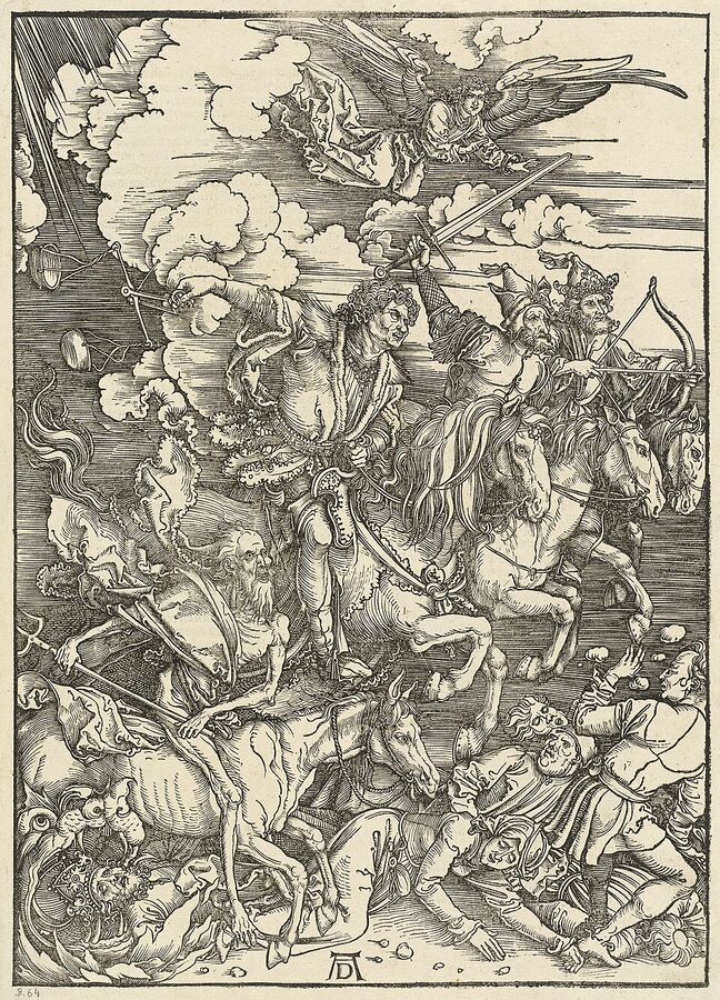 Albrecht Dürer, "The Four Horsemen of the Apocalypse" (engraving), 1498