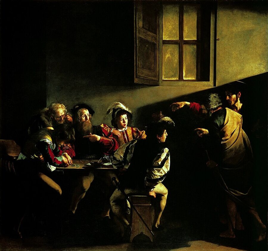 Caravaggio, "The Calling of Saint Matthew," San Luigi dei Francesi, 1599–1600