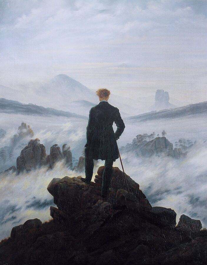 Caspar David Friedrich, "Wanderer above the Sea of Fog," c. 1818